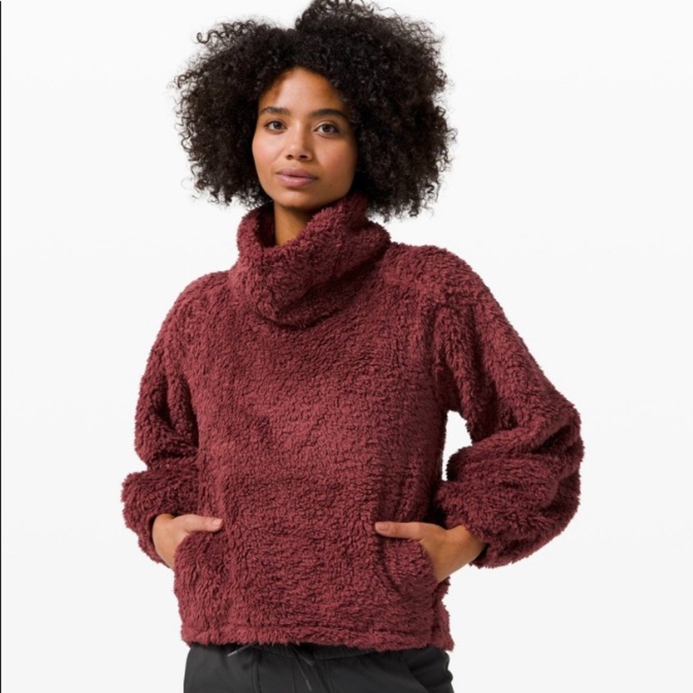 Lululemon Athletica Warm Restore Sherpa Pullover Red